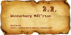 Winterberg Márton névjegykártya